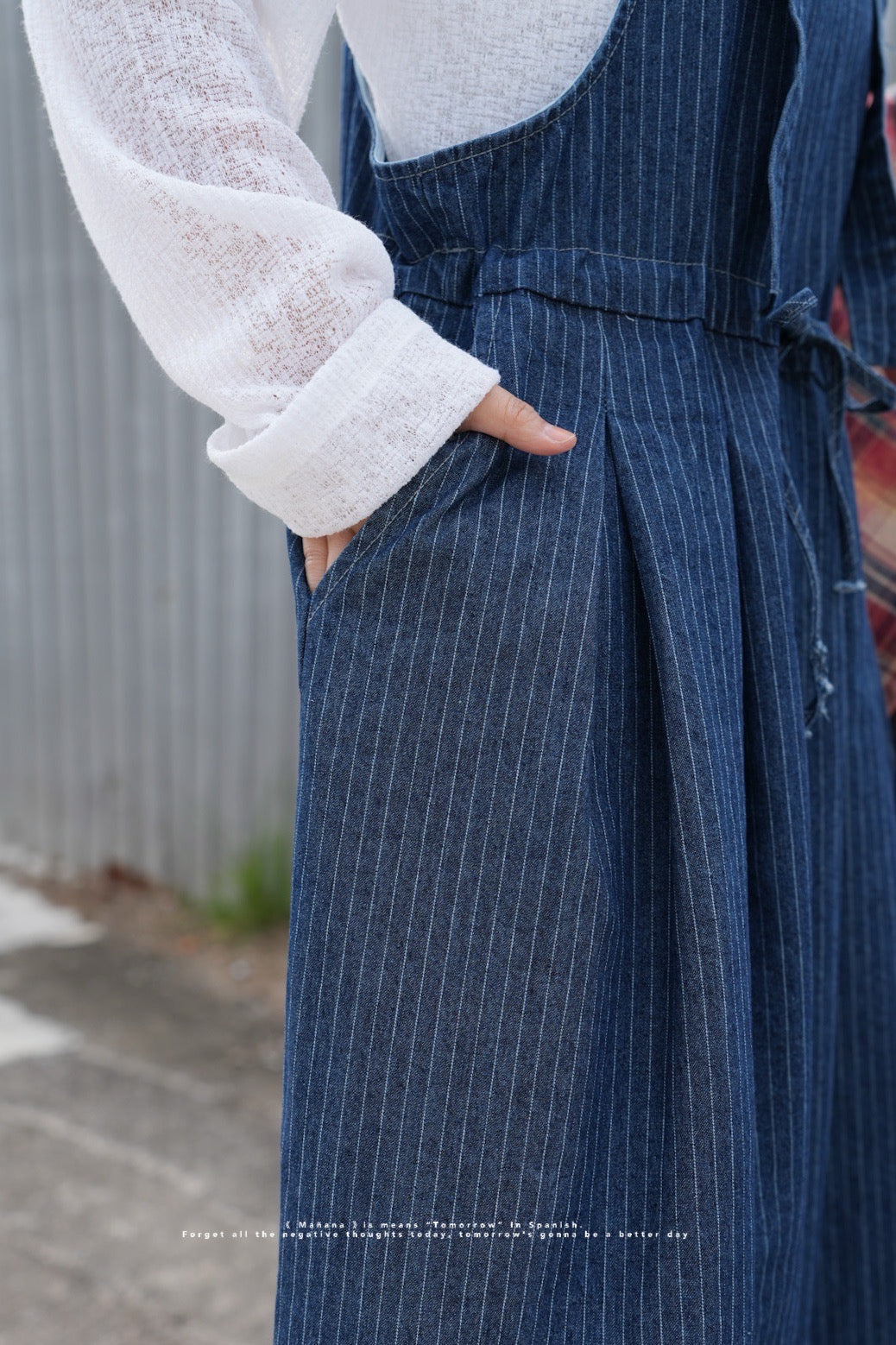 MZ630 DENIM HICKORY STRIPE JUMPER PANTS