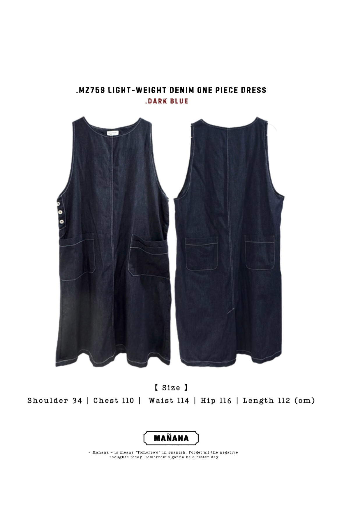 MZ759 LIGHT-WEIGHT DENIM ONE PIECE DRESS