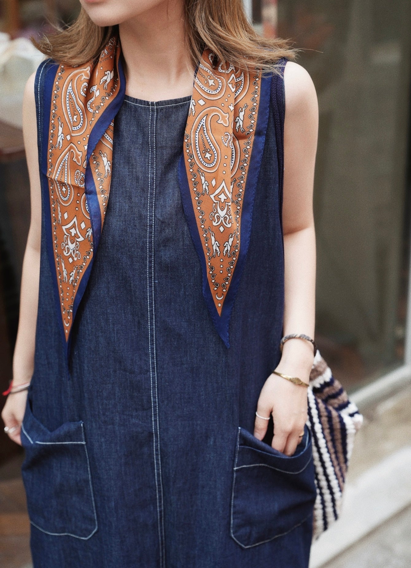 MZ759 LIGHT-WEIGHT DENIM ONE PIECE DRESS