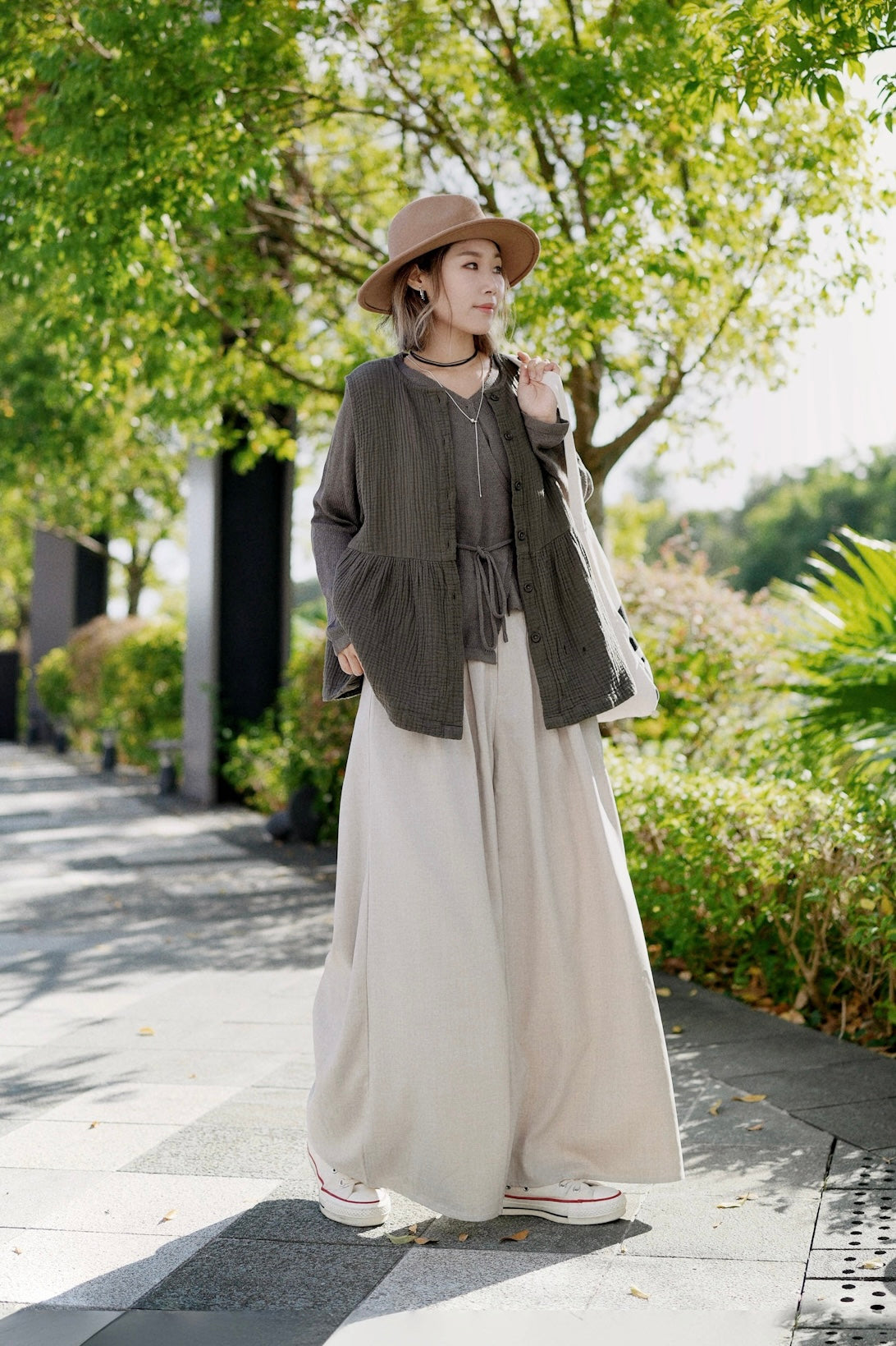 CA659 2WAY GAUZE VEST TOP