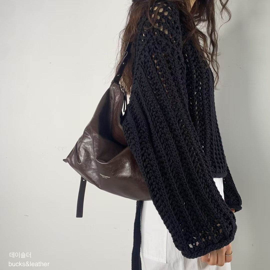 MZ764 ITALIAN LAMBSKIN HANDMADE SHOULDER BAG