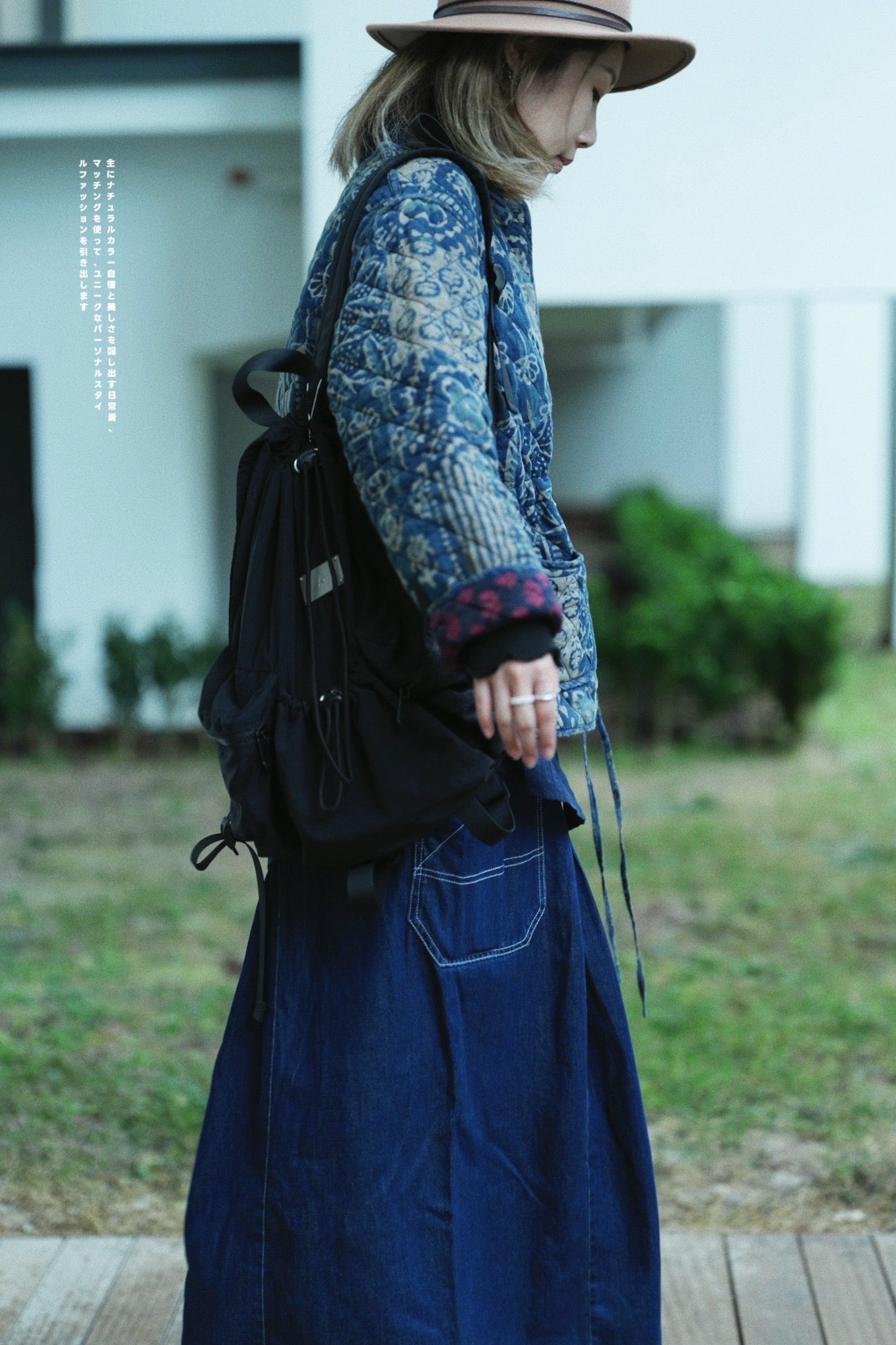MZ638 PATCHWORK QUILTING JACKET (藍染1)
