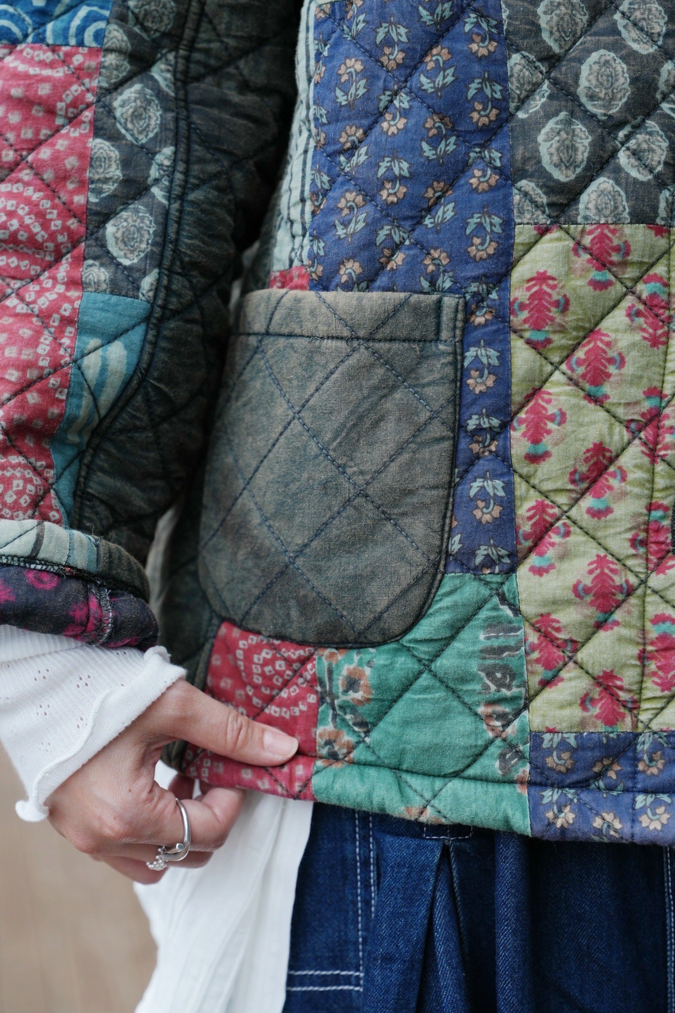 MZ638 PATCHWORK QUILTING JACKET (彩布2)