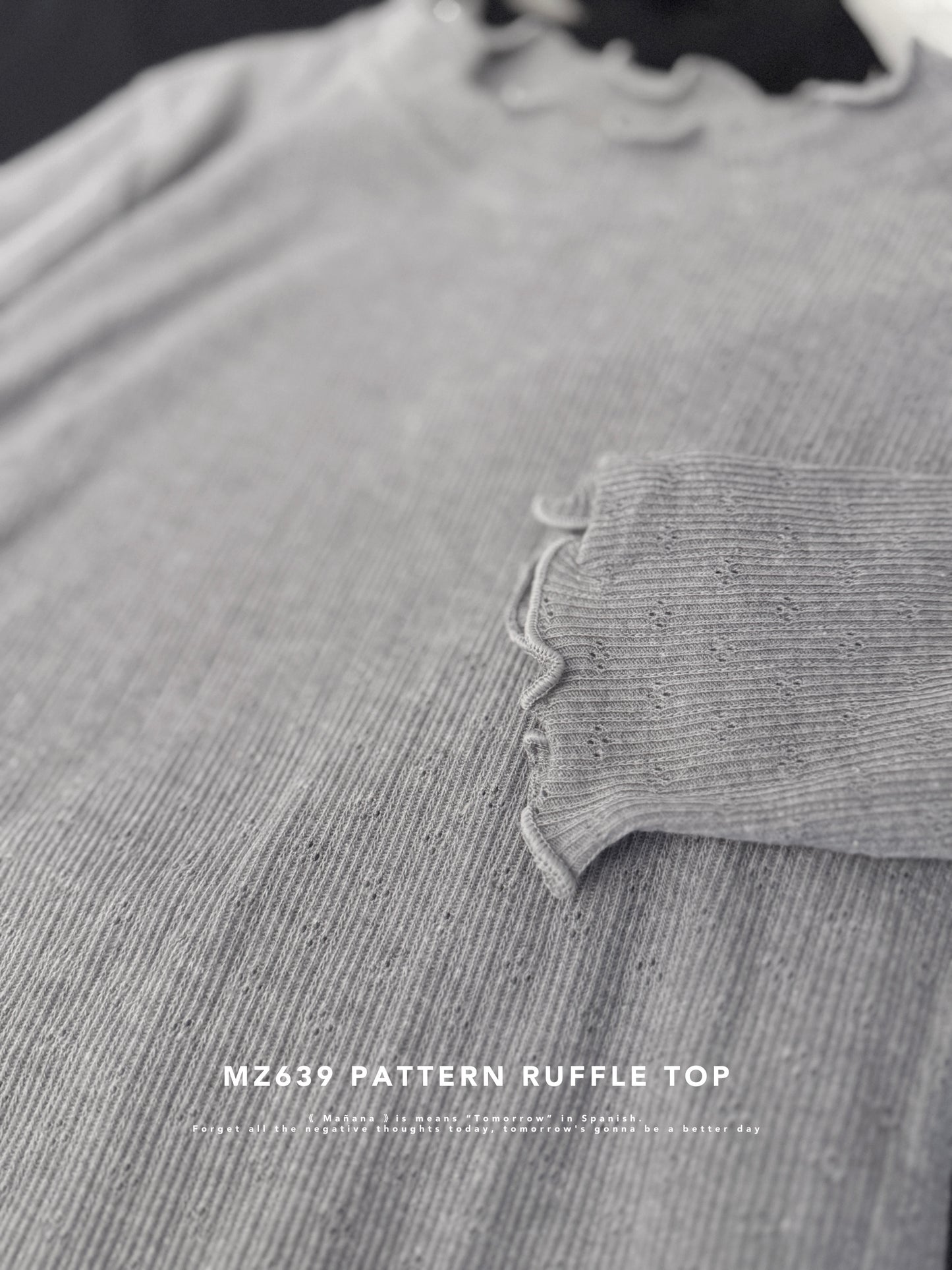 MZ639 PATTERN RUFFLE TOP【 買2件減-$20 】