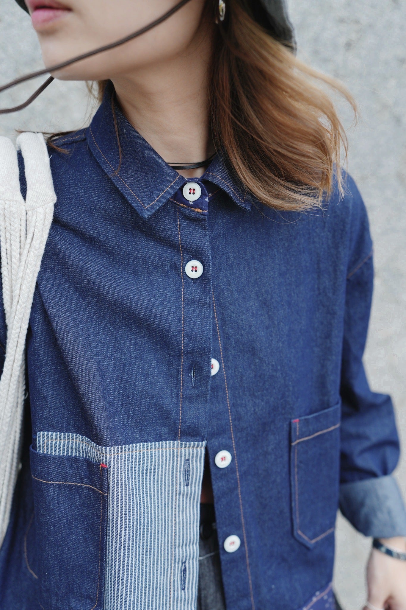MZ846 PATCHWORK DENIM JACKET