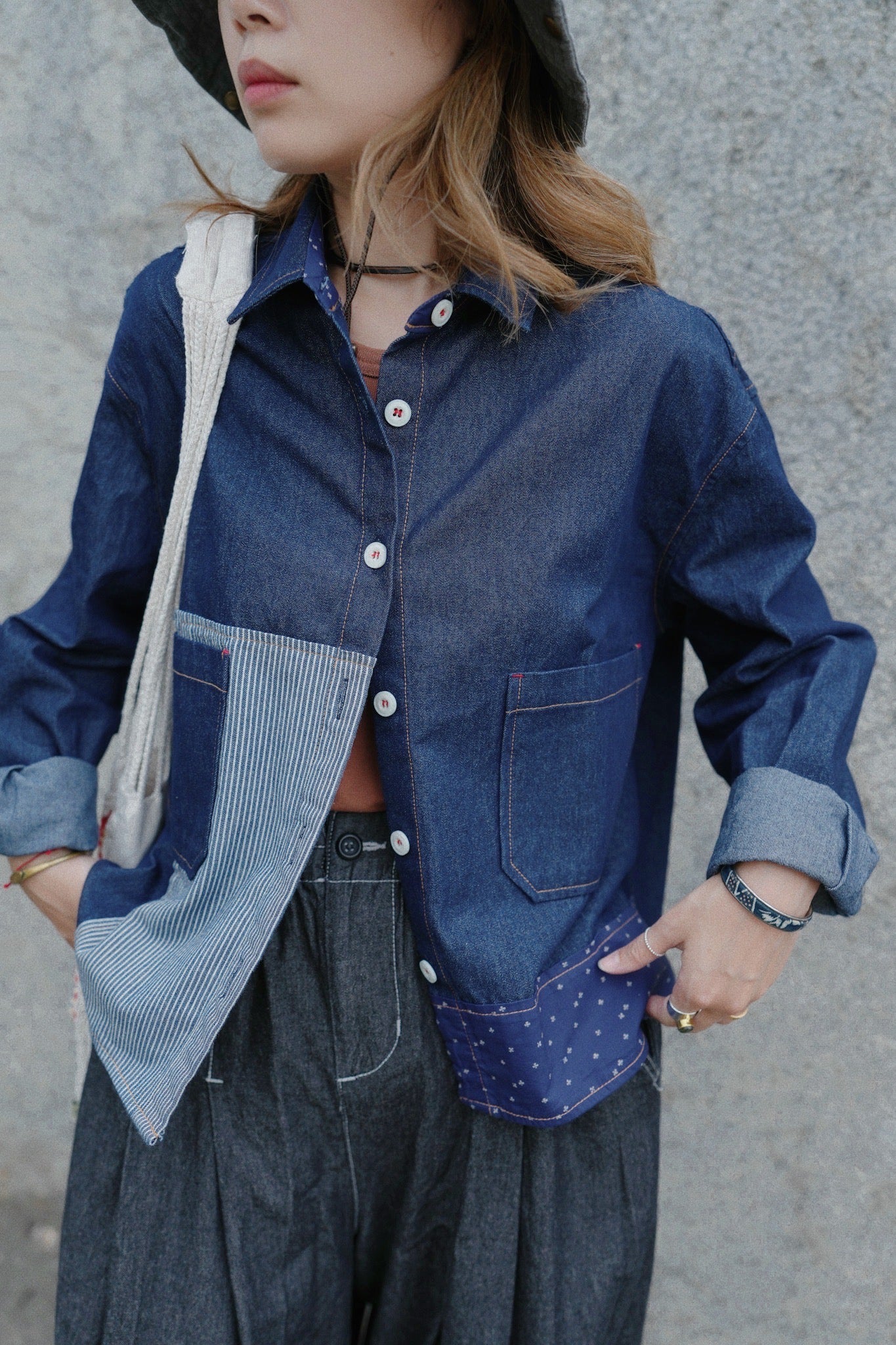 MZ846 PATCHWORK DENIM JACKET