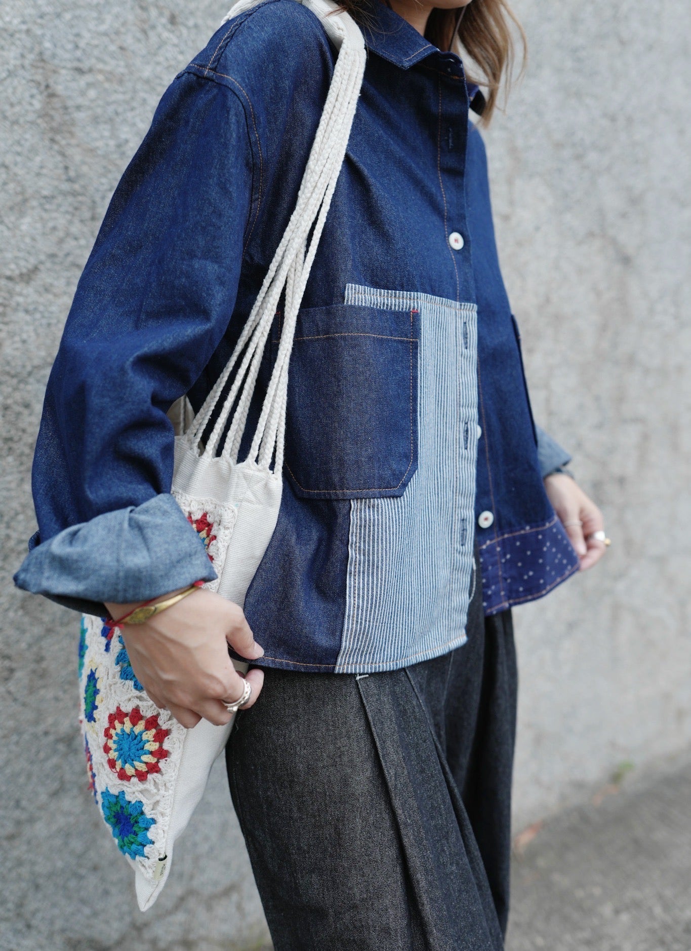 MZ846 PATCHWORK DENIM JACKET
