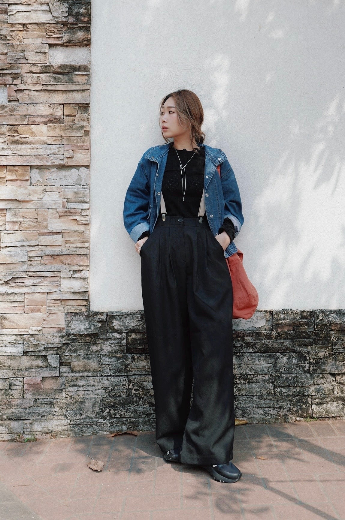 MZ641 STAND COLLAR DENIM JACKET