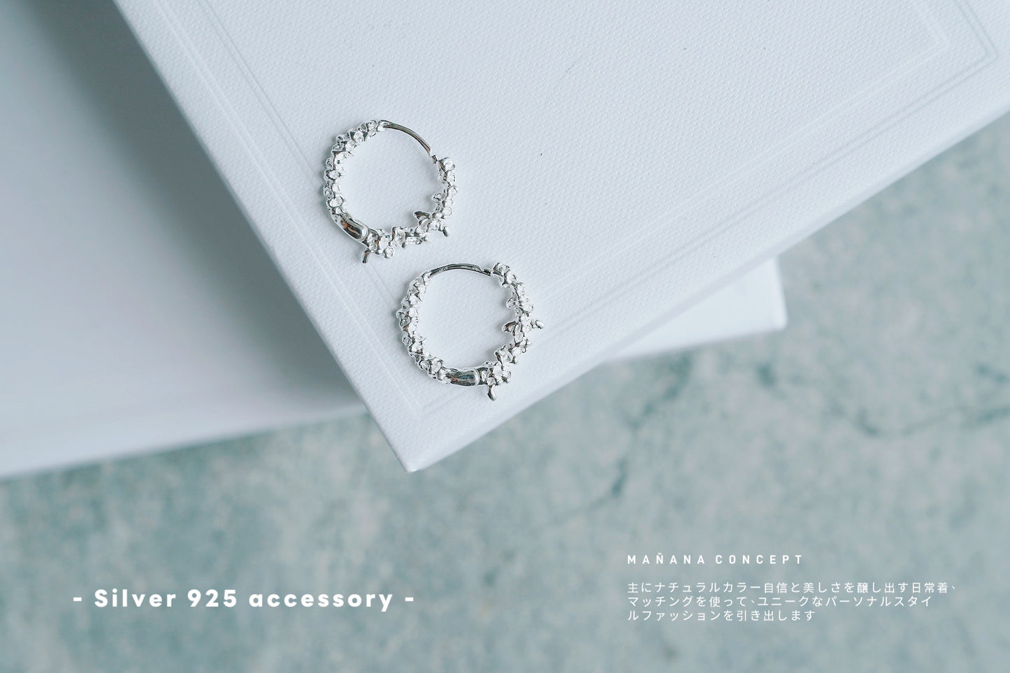 MZ774 SILVER 925 BLOSSOM HOOP EARRING