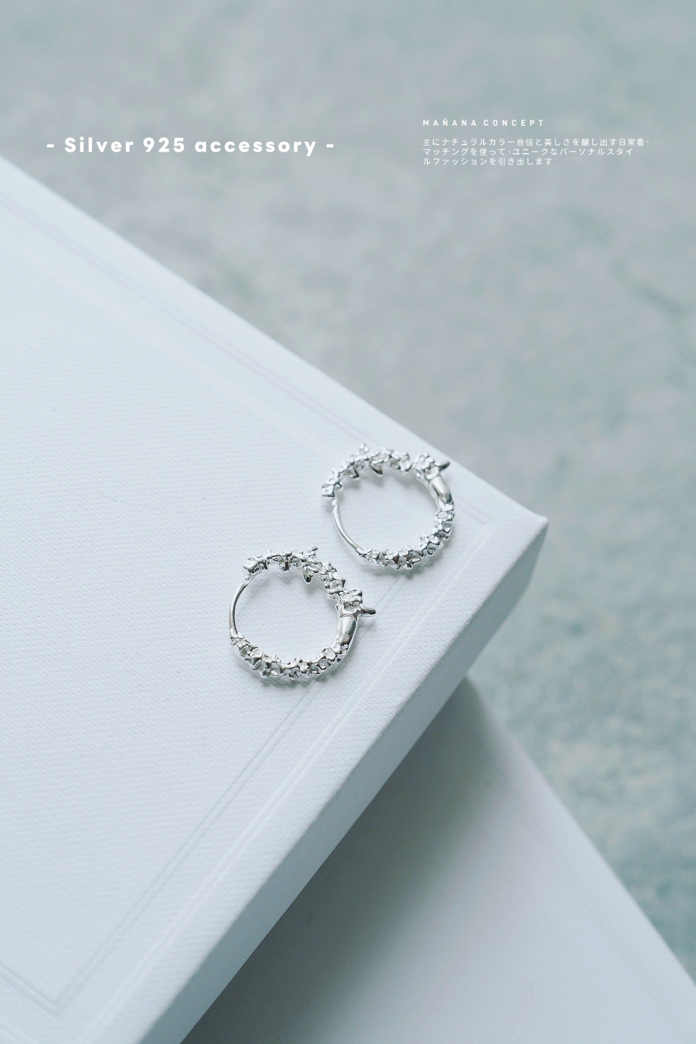 MZ774 SILVER 925 BLOSSOM HOOP EARRING