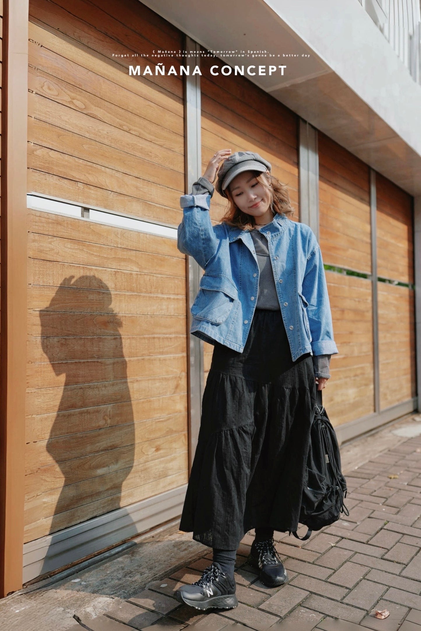 MZ641 STAND COLLAR DENIM JACKET