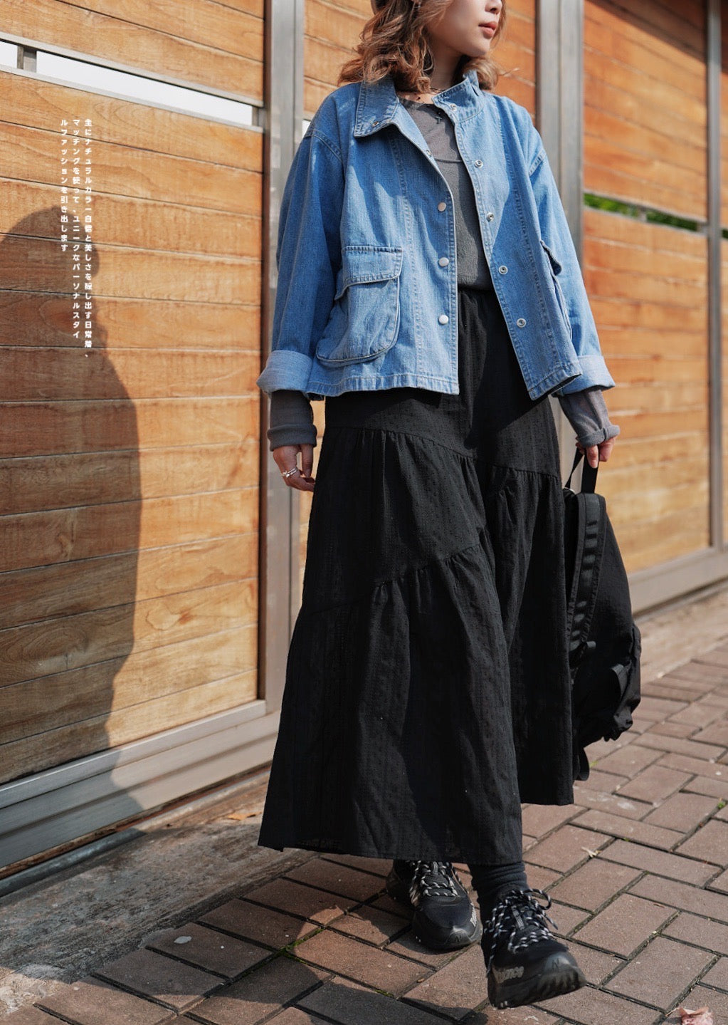 MZ641 STAND COLLAR DENIM JACKET