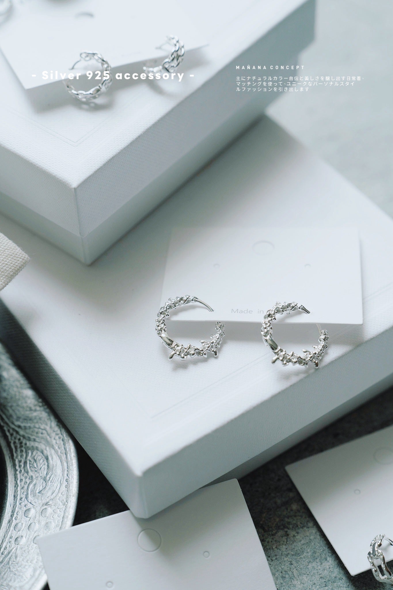 MZ774 SILVER 925 BLOSSOM HOOP EARRING