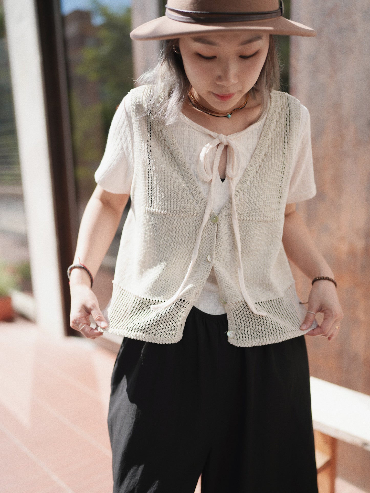 MZ350 CROPPED KNIT VEST