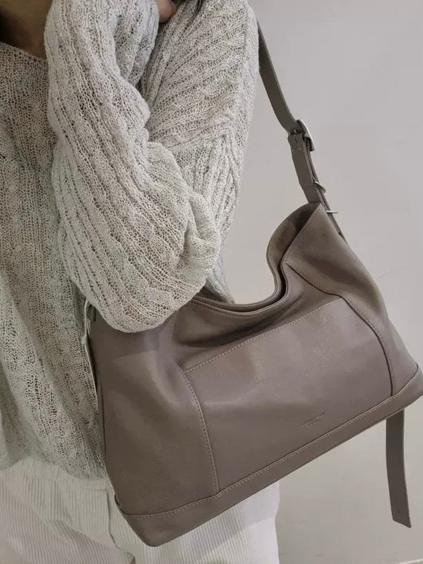 MZ847 LEATHER SQUARE TOTE BAG / 5 COLORS