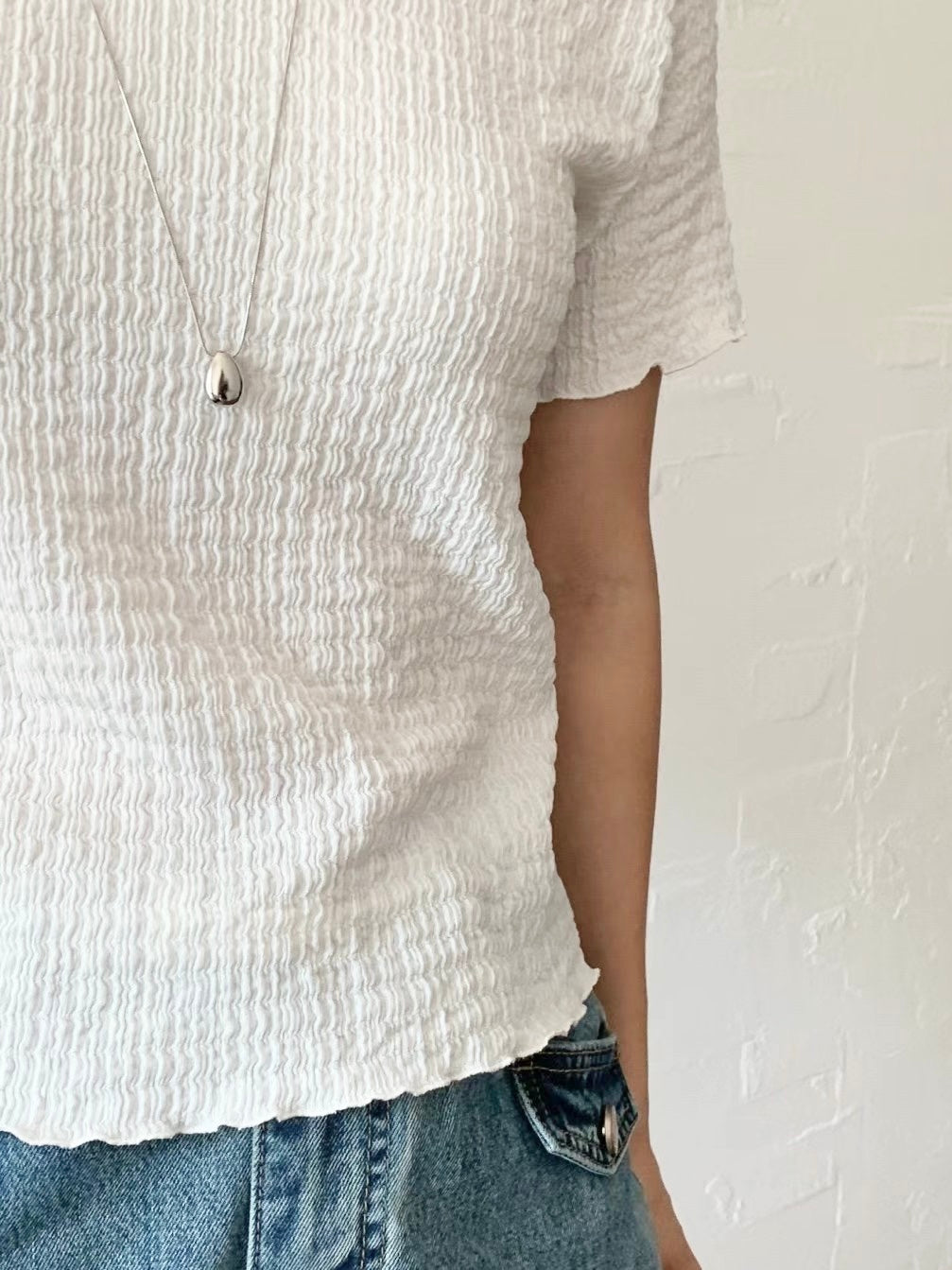 MZ772 ELASTIC CRINKLE TOP