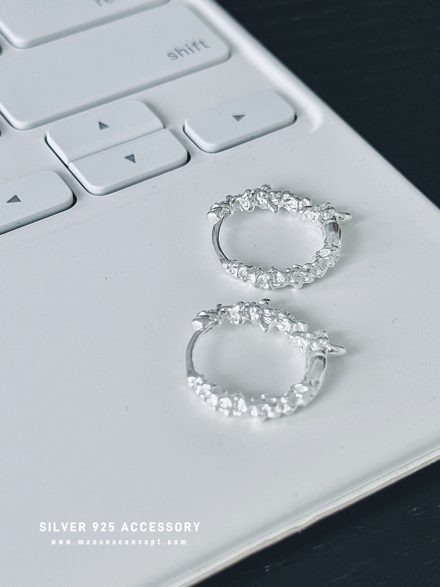 MZ774 SILVER 925 BLOSSOM HOOP EARRING