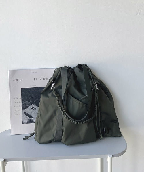 NA440 DRAWSTRING POCKET TOTE BAG