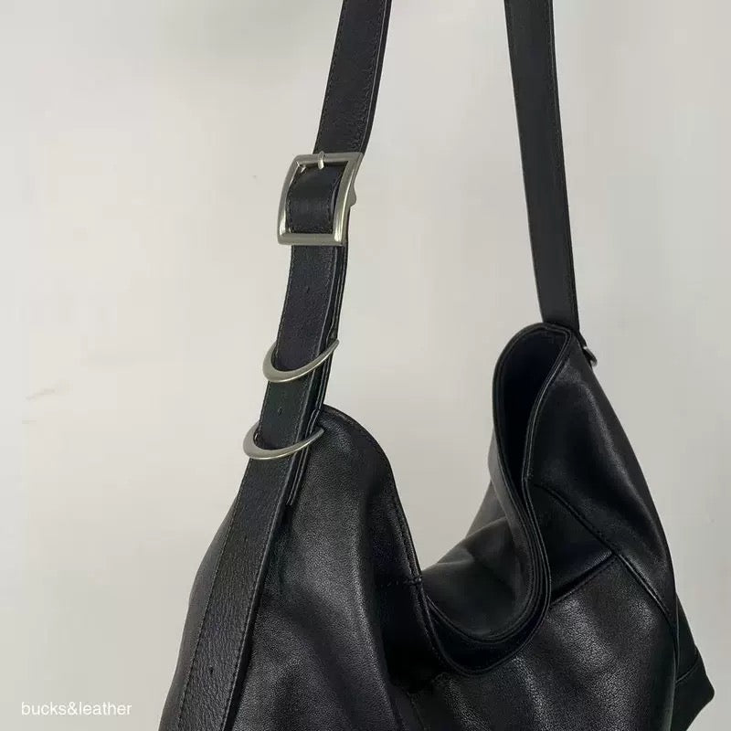 MZ847 LEATHER SQUARE TOTE BAG / 5 COLORS