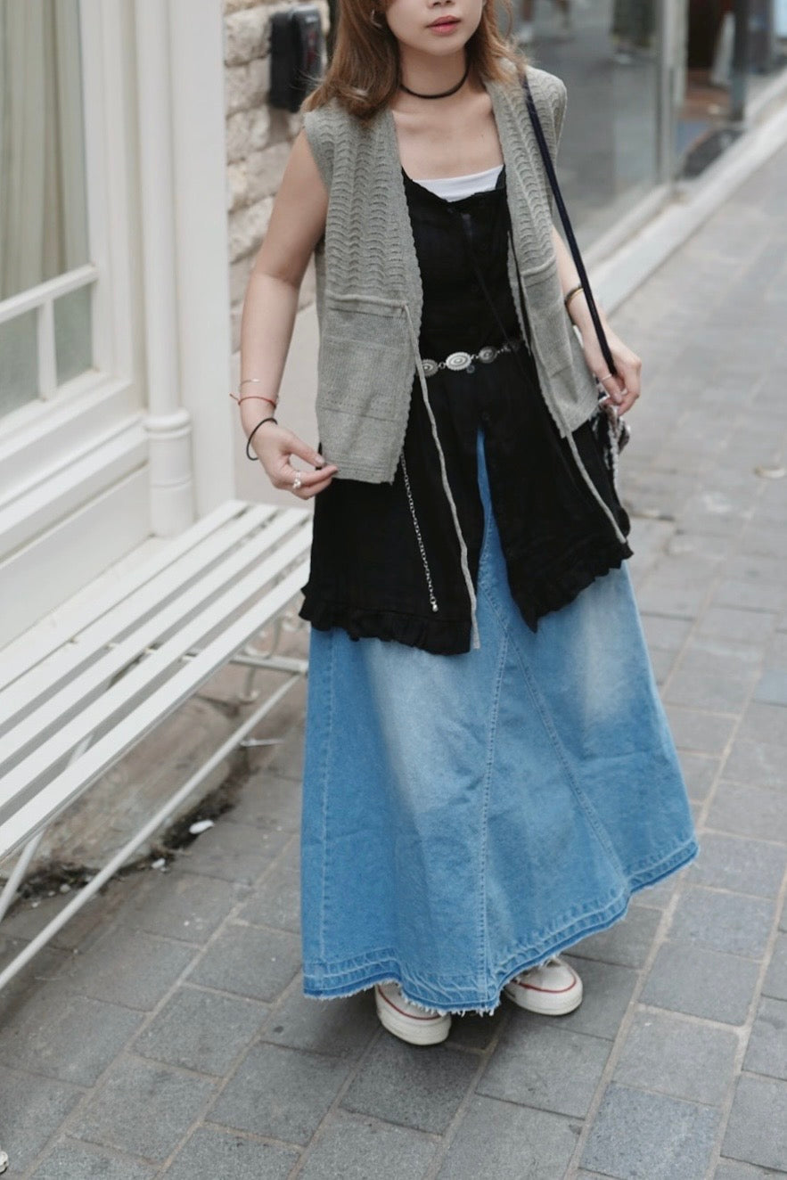 MZ760 RIBBON KNIT VEST