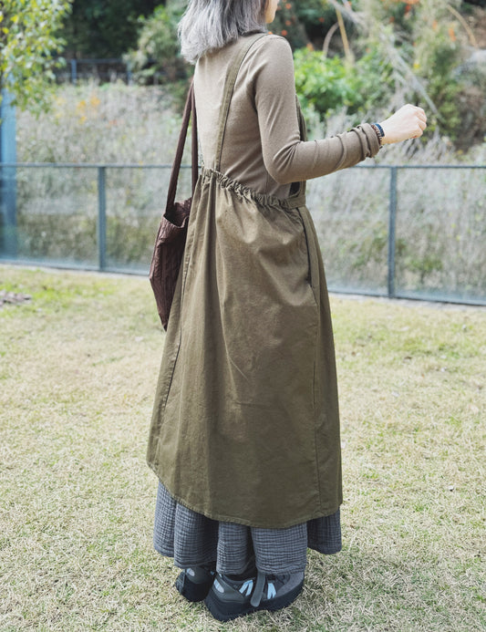 CA593 Pleated Jumper Dress