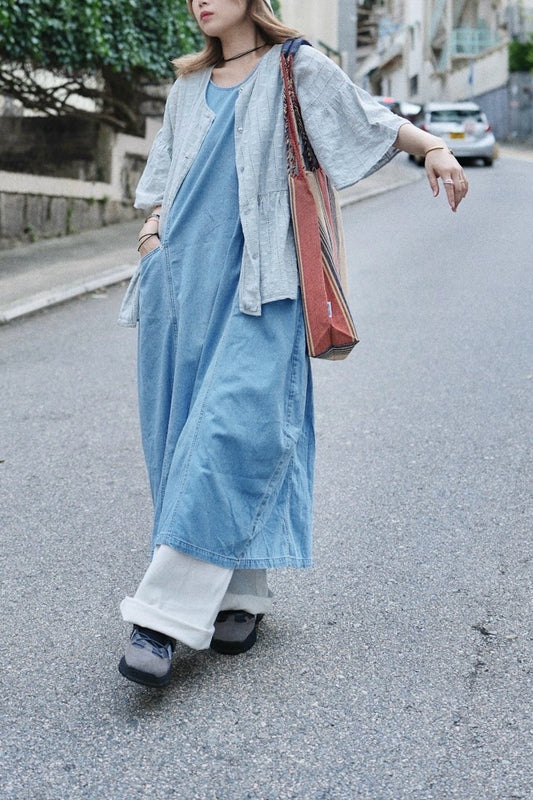 MZ783 PREIMUM SOFT WASHED DENIM DRESS