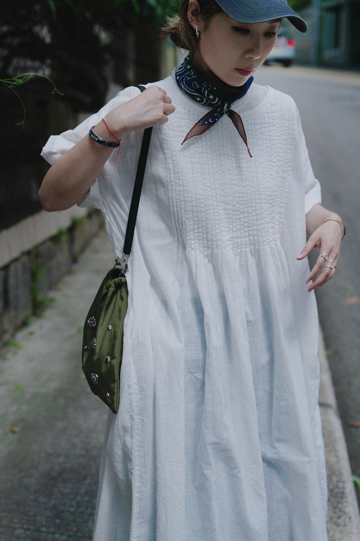 CA703 PINTUCK ONE PIECE DRESS