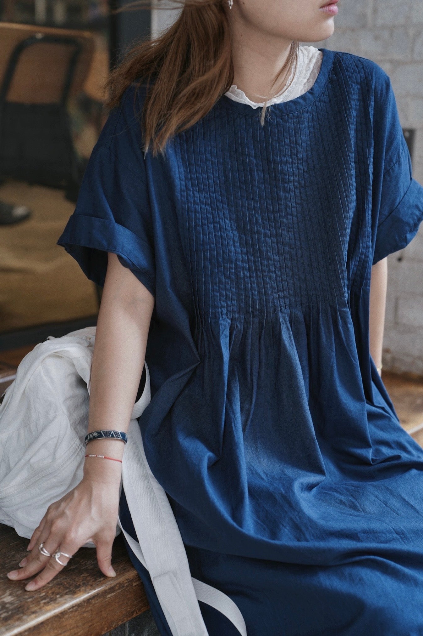 CA703 PINTUCK ONE PIECE DRESS