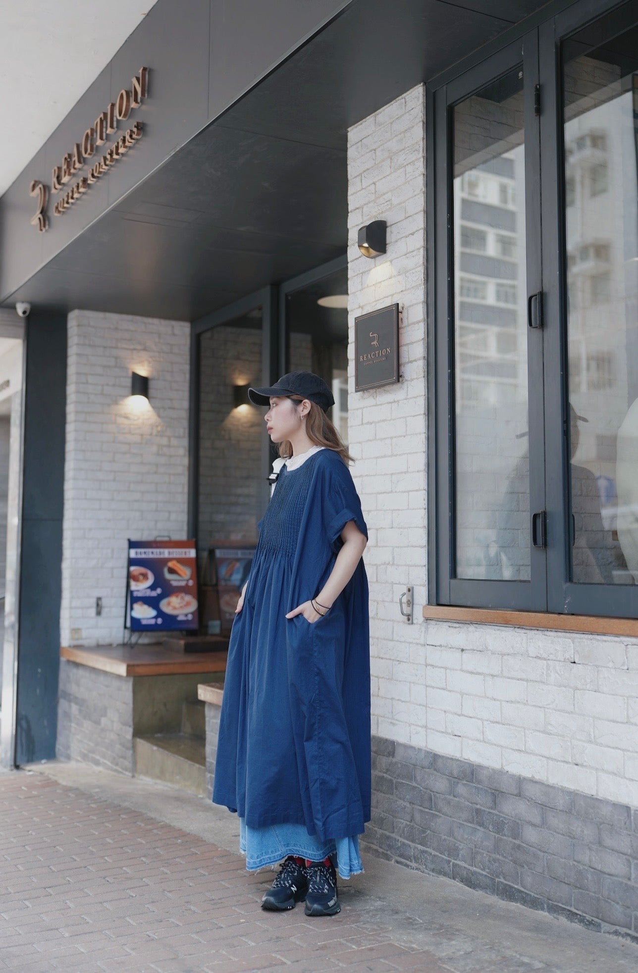 CA703 PINTUCK ONE PIECE DRESS