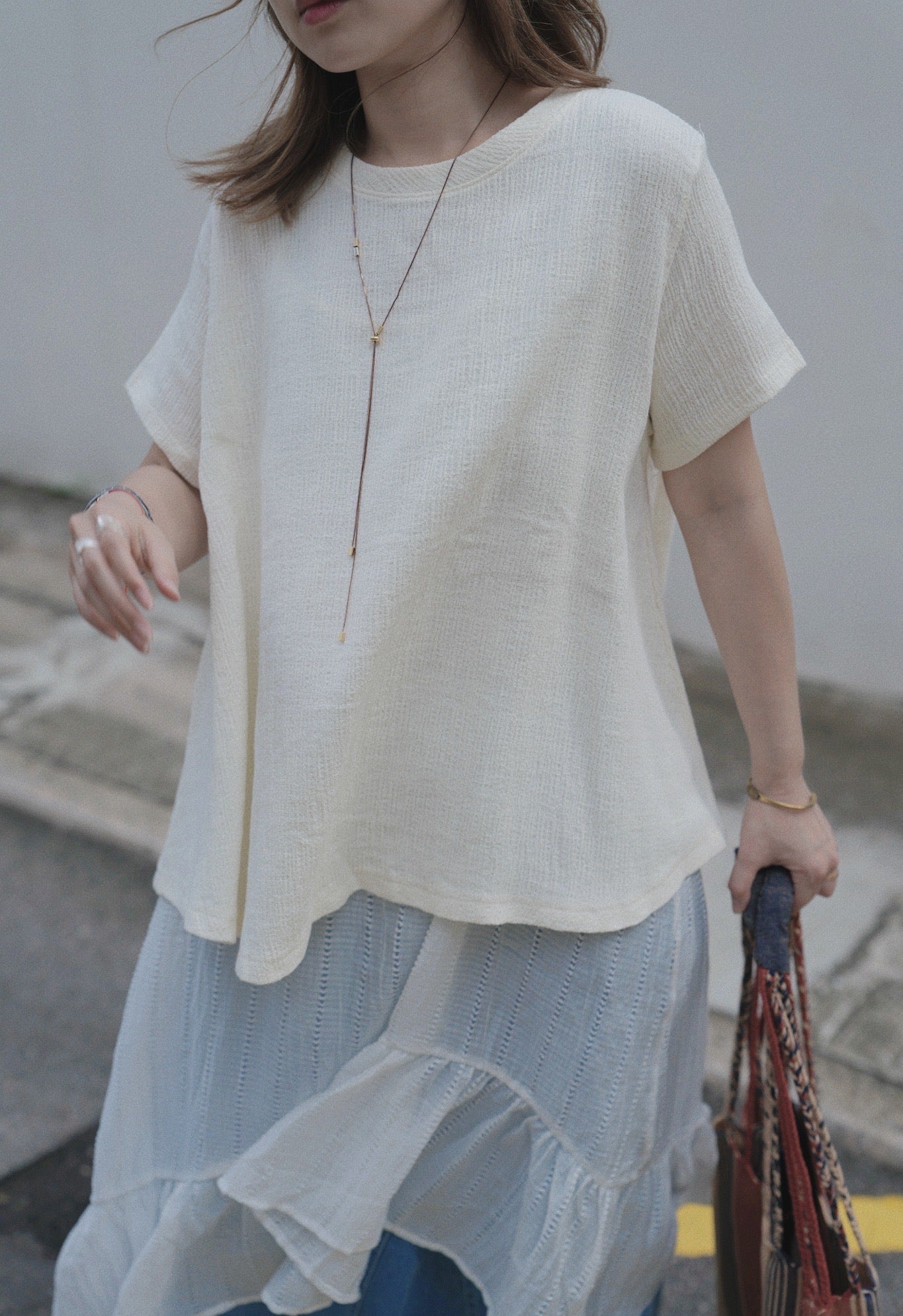MZ781 RUFFLE CREPE TOP