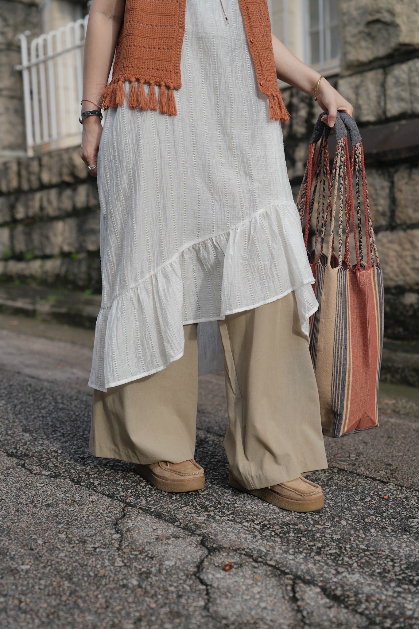 MZ786 PLEATED WIDE LEG PANTS