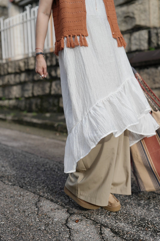 MZ786 PLEATED WIDE LEG PANTS