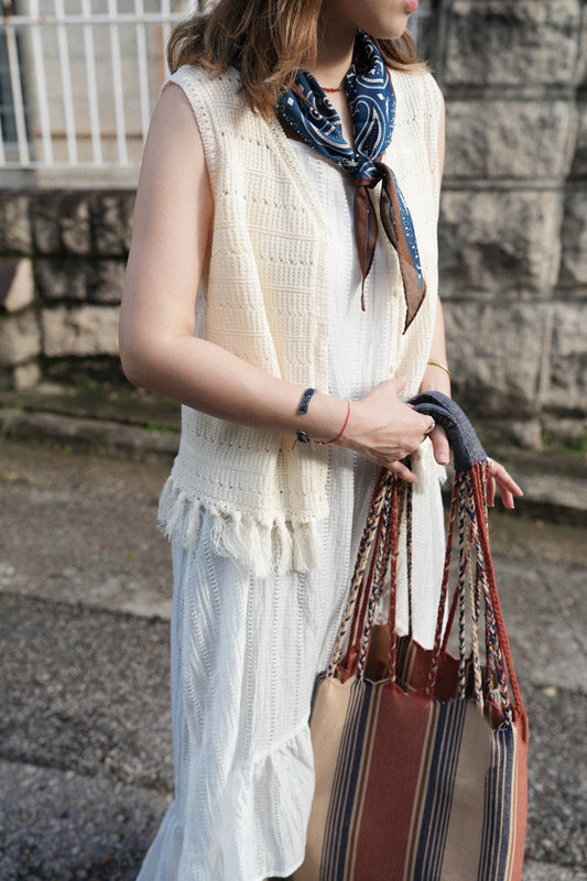 MZ785 FRINGED KNIT VEST