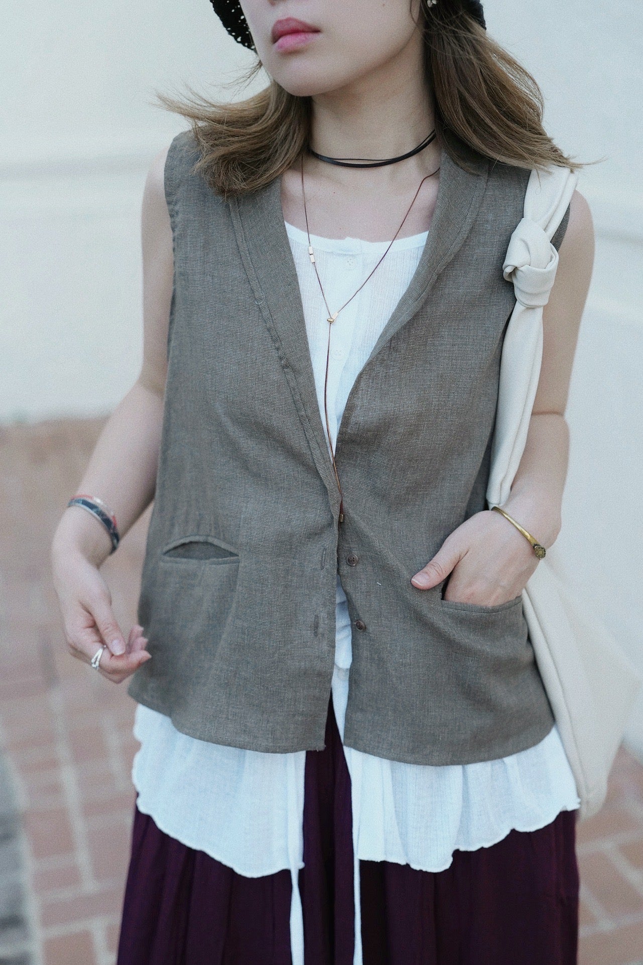 MZ784 RIBBON TANK TOP