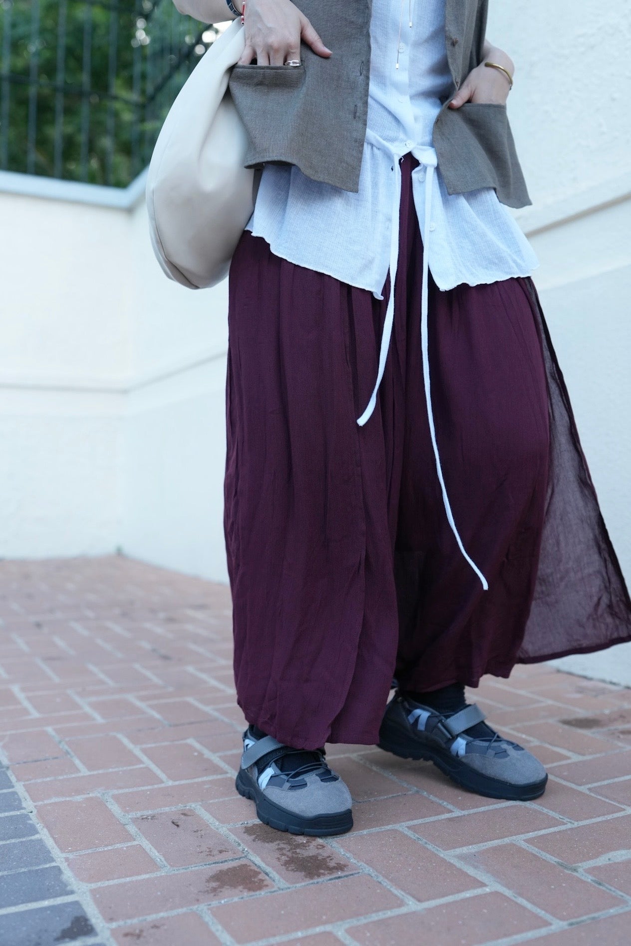 NA413 RAYON WIDE PANTS