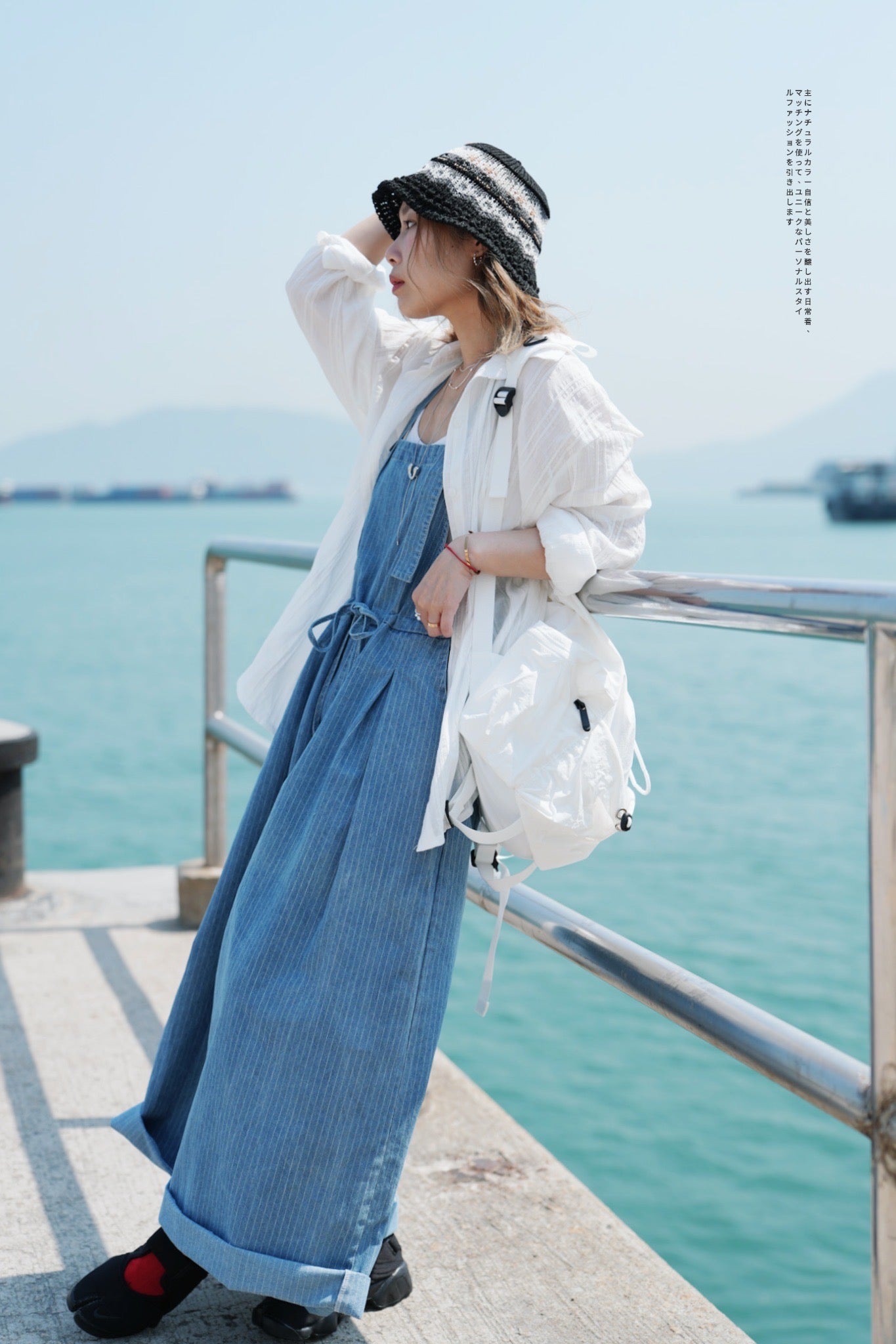 MZ630 DENIM HICKORY STRIPE JUMPER PANTS