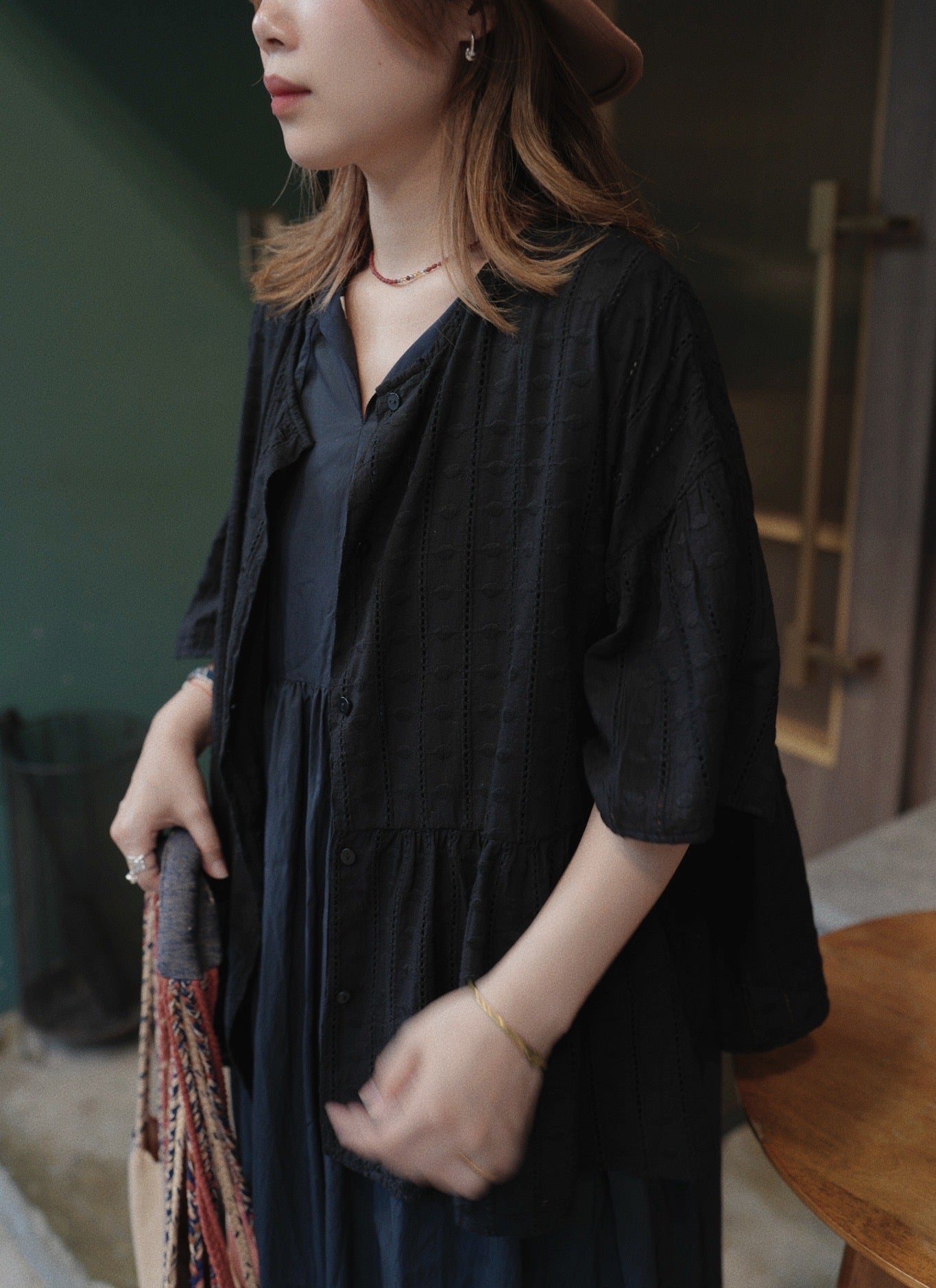CA702 LADDER LACE SHIRT BLOUSE
