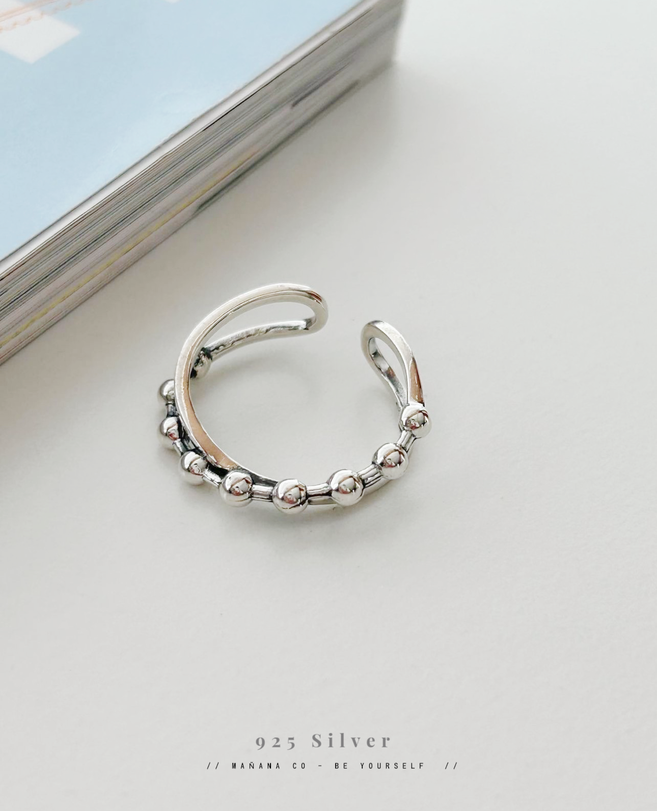 Silver 925 Cross Open Ring