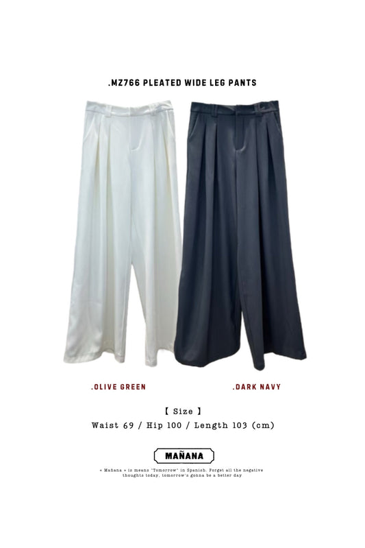 MZ766 PLEATED WIDE LEG PANTS