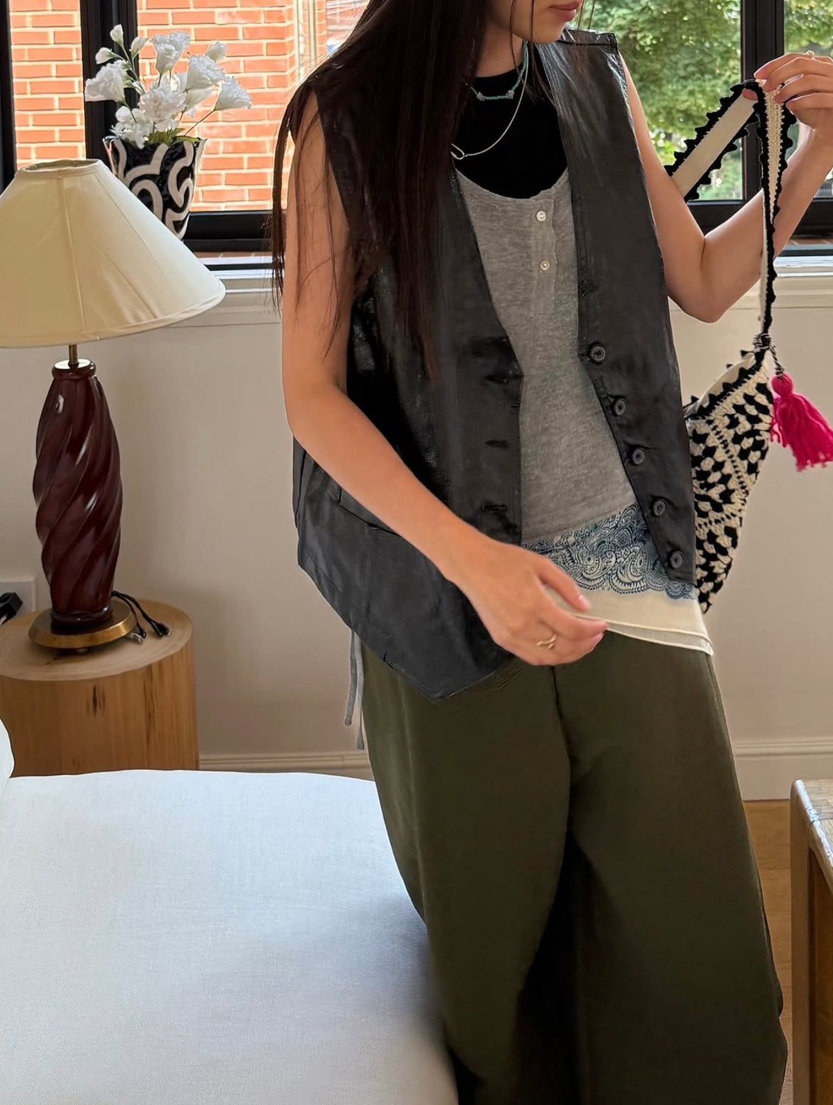 MB057 FAUX LEATHER VEST