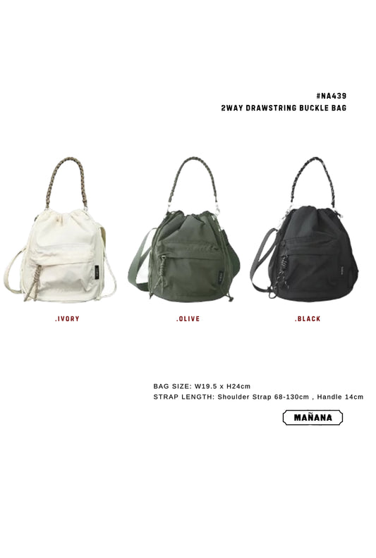NA439 2WAY DRAWSTRING BUCKET BAG