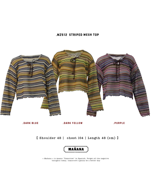 MZ512 STRIPED MESH TOP
