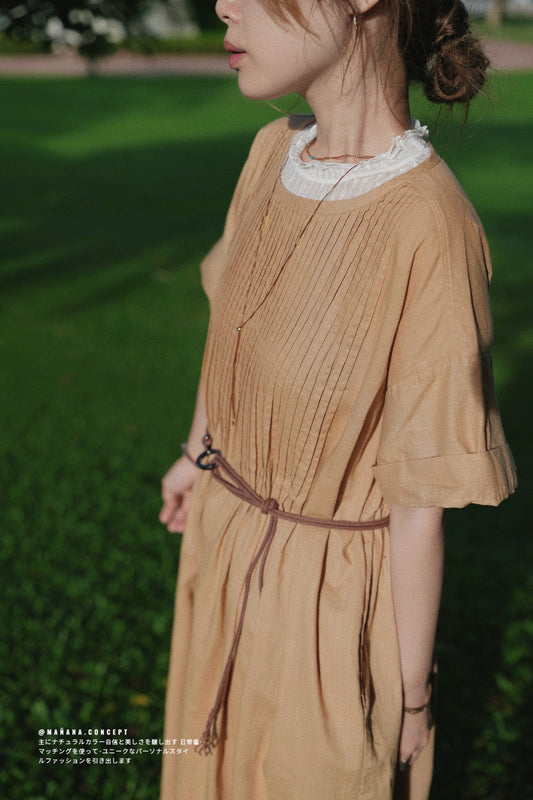 CA703 PINTUCK ONE PIECE DRESS