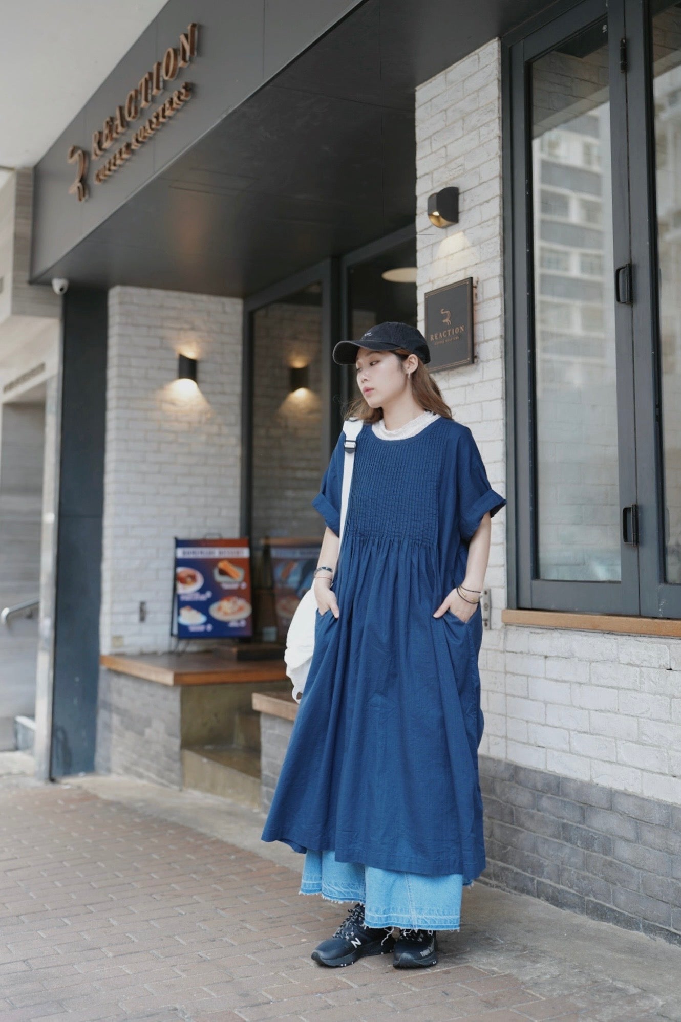 CA703 PINTUCK ONE PIECE DRESS