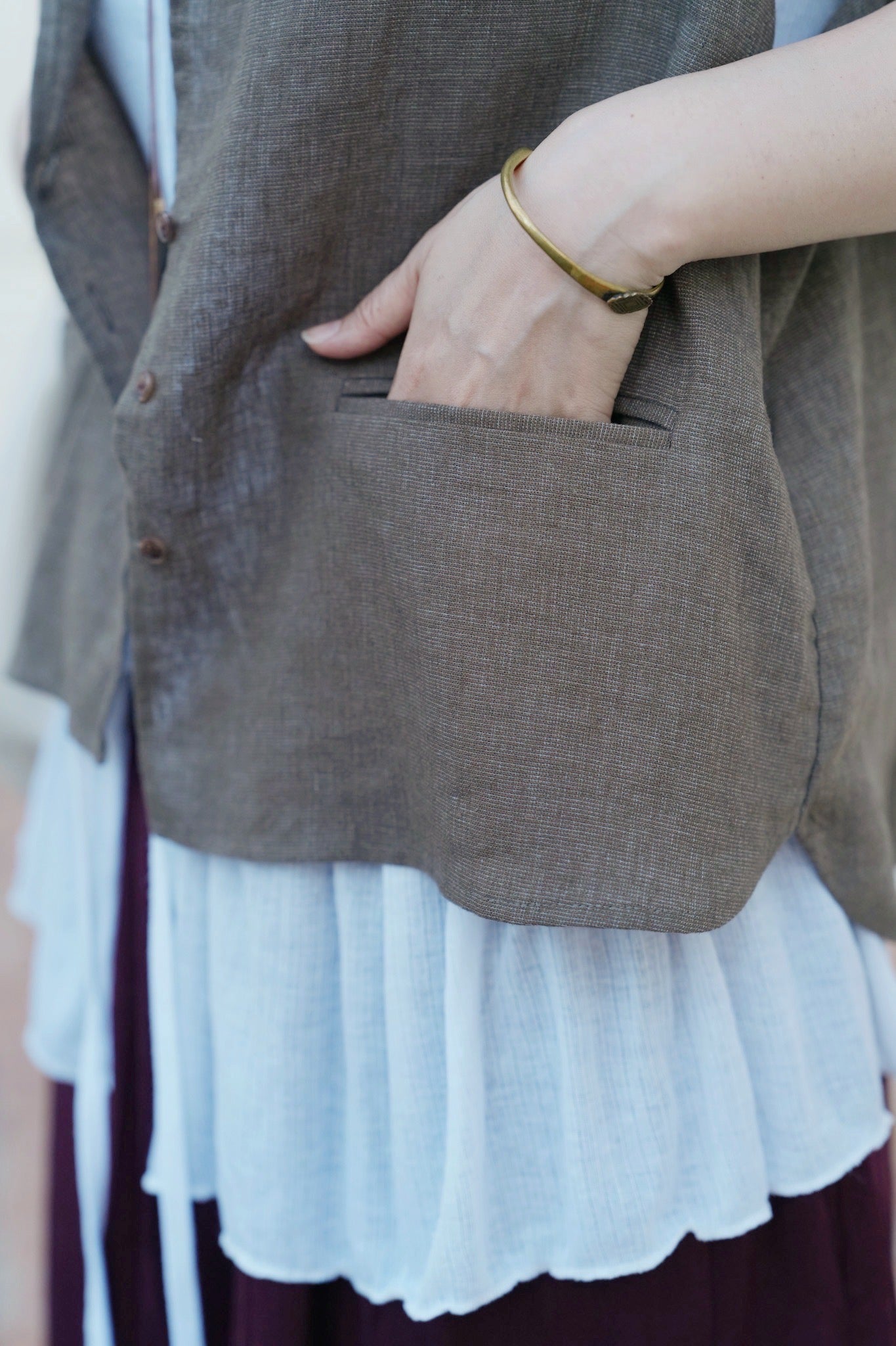 MZ787 LIGHT WEIGHT LINEN VEST
