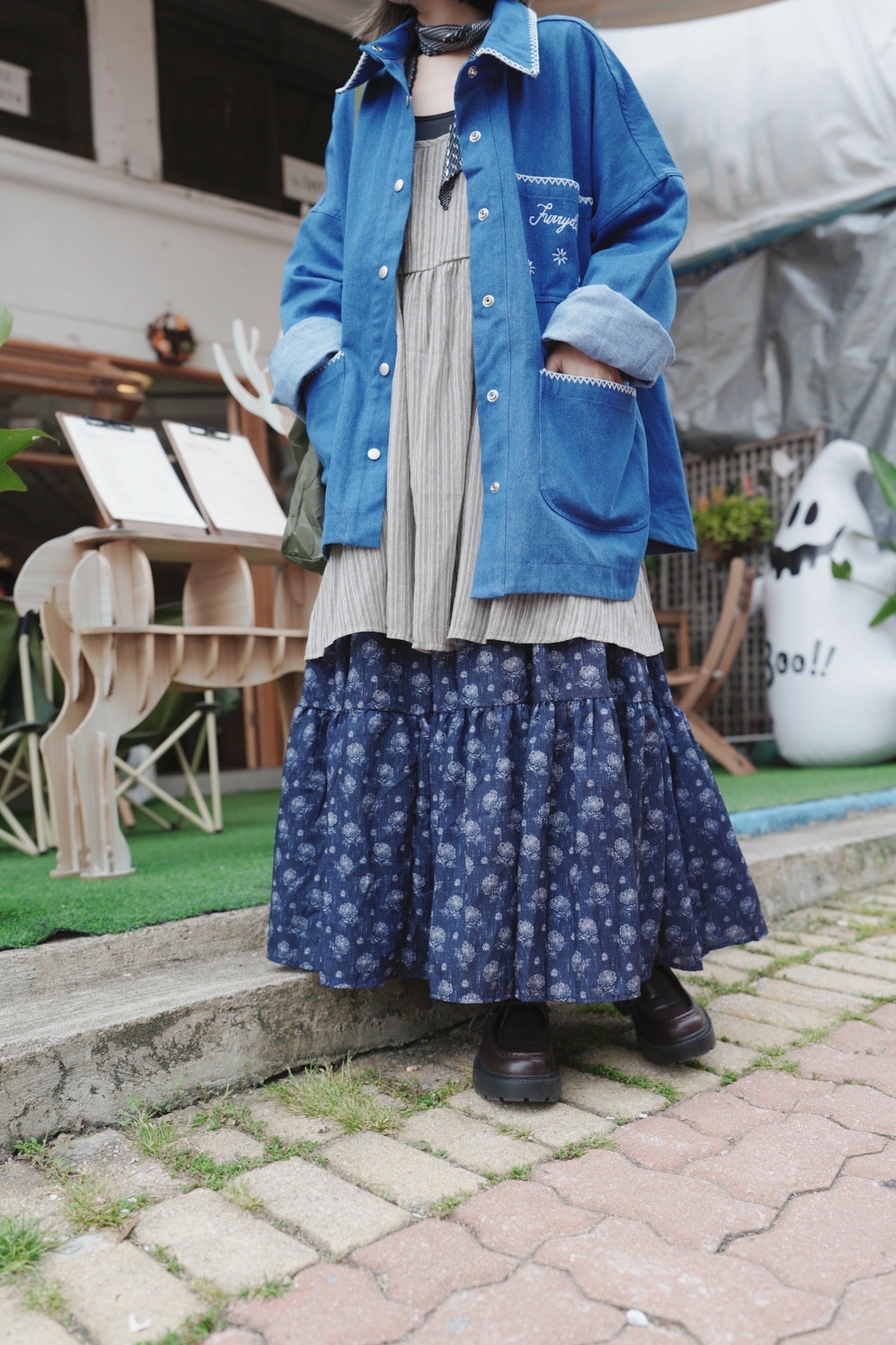 MZ854 PRINTED FLORAL SKIRT