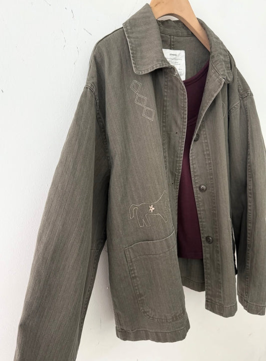 MB064 EMBROIDERED HERRINGBONE JACKET