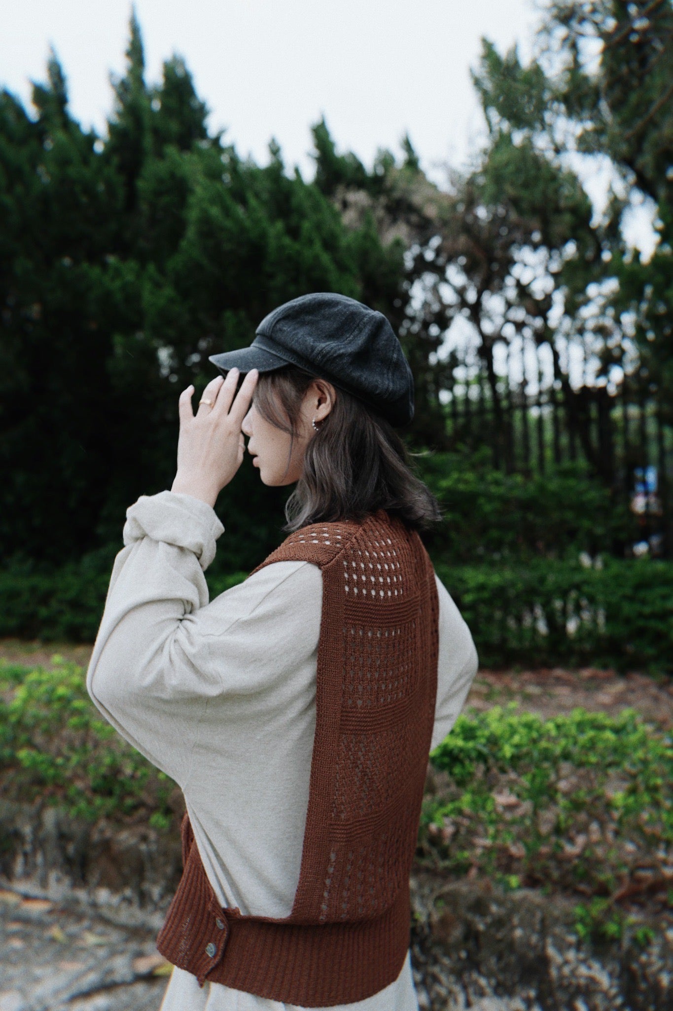 MZ705 CROCHET KNIT VEST