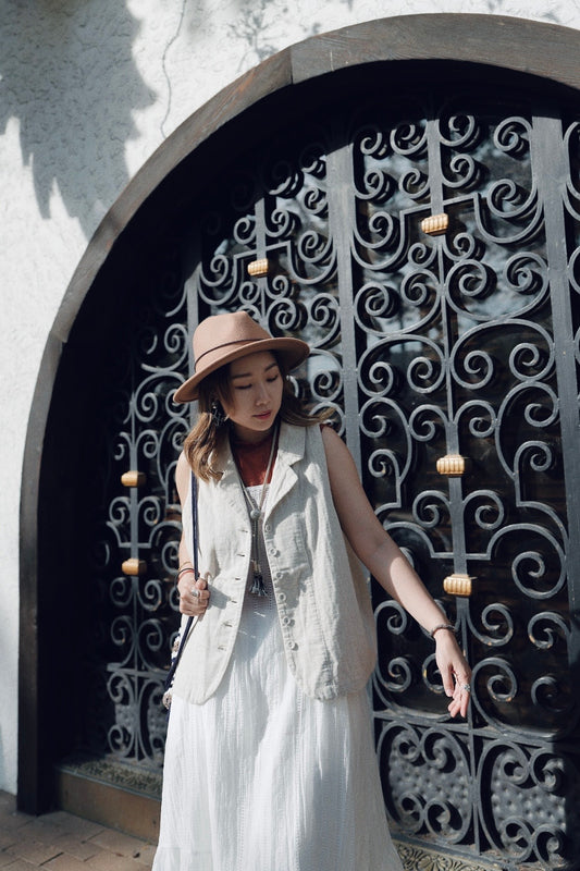 NA437 LINEN WORK VEST