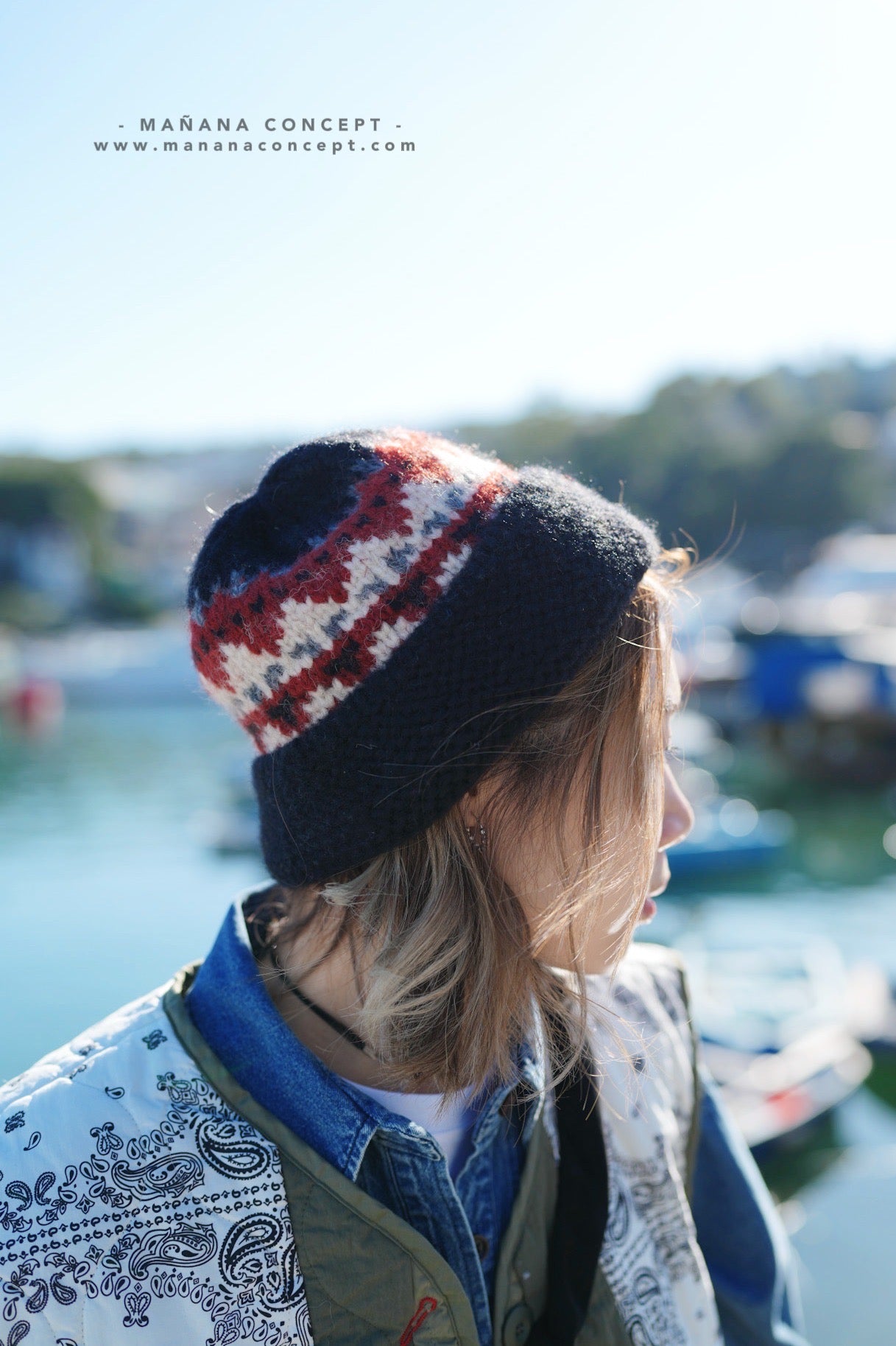 MZ569 JACQUARD KNIT BEANIE
